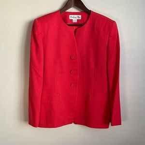Dior Christian Dior Vintage Women's Vibrant Pink/Coral Button Blazer